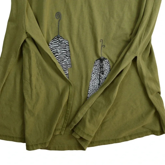 *Flaw* Superline USA Maxi Dress Fashion Mannequins Block Print Asparagus Green L - Picture 13 of 14